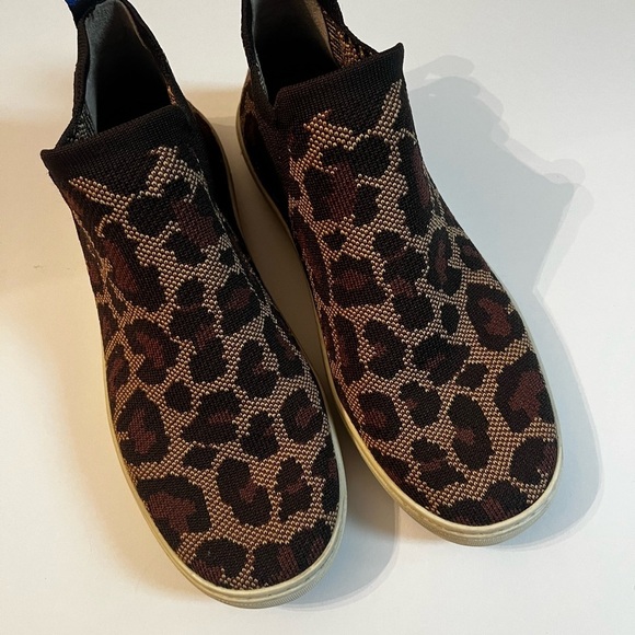 Rothy’s The Chelsea Sneaker Wildcat Sz 8 Leopard Animal Print Brown - Picture 6 of 10